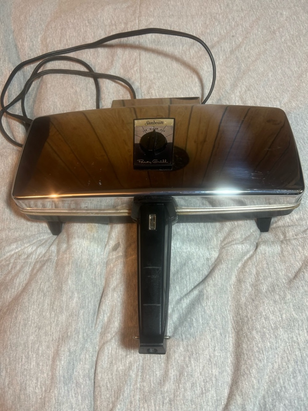 Sunbeam vintage Chrome Electric Sandwich Grill in Silver and Black